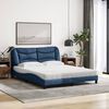 vidaXL Bed met matras "Hvar" stof blauw 160x200 cm