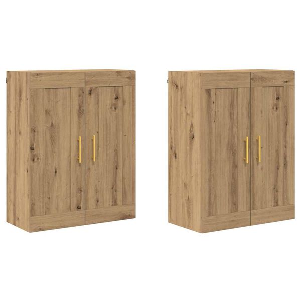 vidaXL Wandkast 2 pcs Artisan Eiken 69,5 x 34 x 90 cm Bewerkt hout