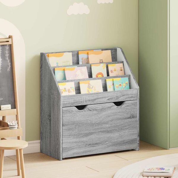 vidaXL Kinderen Boekenkast Grijs Sonoma 60 x 29,5 x 69 cm Bewerkt hout