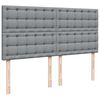 vidaXL Boxspring met matras stof lichtgrijs 200x200 cm