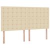 vidaXL Bed met LED-striplichten met hoofdeinde Cr&egrave;me 180 x 200 cm Stof