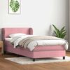 vidaXL Boxspring met matras fluweel roze 80x210 cm