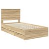 vidaXL Bedframe met lade Sonoma Eiken 100 x 200 cm Ingenieurshout