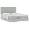 vidaXL Ottoman bed met matrassen 200x200cm fluweel lichtgrijs