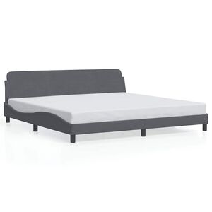 vidaXL Bedframe "Dover" 200x200 cm fluweel donkergrijs