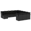 vidaXL 12-delige Loungeset met kussens poly rattan zwart