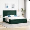 vidaXL Ottoman bed met matrassen en LED's 160x200cm fluweel