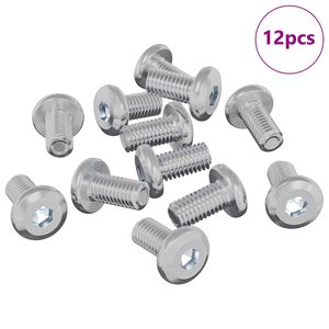 vidaXL Slotschroef Effen 12 pcs Zilver M6 x 12 mm Staal