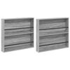 vidaXL Tijdschrift Rek 2 st Grijs Sonoma 80 x 12 x 70 cm Bewerkt hout