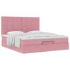 vidaXL Ottoman bed met matrassen 180x200cm fluweel roze