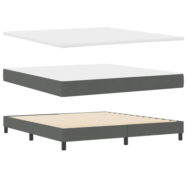 vidaXL Boxspringbed met matras Donkergrijs 180 x 200 cm Stof