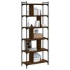 vidaXL Boekenkast 6-laags 76x32x192 cm bewerkt hout bruin eikenkleur