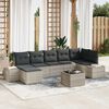 vidaXL Tuin Sofa Set met kussen 7 pcs Lichtgrijs poly rattan