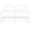 vidaXL Bedframe met hoofd- en voeteneinde&nbsp;metaal wit 140x190 cm
