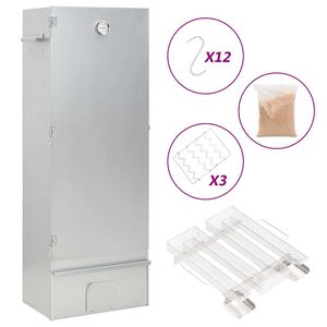 vidaXL BBQ-rookoven met koude rookgenerator gegalvaniseerd staal