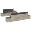 vidaXL Bankstel 8 st Lichtgrijs poly rattan