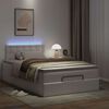 vidaXL Bed poef met matrassen en LED's 120x190cm kunstleer zuiver wit
