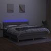 vidaXL Boxspring met matras en LED stof lichtgrijs 160x200 cm