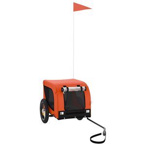 vidaXL Hondenfietstrailer oxford stof en ijzer oranje en zwart