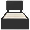 vidaXL Bedframe met hoofdeinde Zwart 100 x 200 cm Massief grenenhout