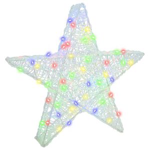 vidaXL 3D Ster 50 LED's Multikleur 55 x 53,5 x 10 cm Acryl