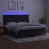 vidaXL Boxspring met matras en LED fluweel zwart 200x200 cm