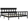 vidaXL Bedframe met hoofdbord massief hout zwart 200x200 cm