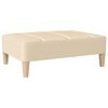 vidaXL Slaapbank 2-zits met hocker stof crèmekleurig
