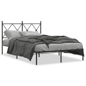 vidaXL Bedframe met hoofdbord metaal zwart 120x200 cm