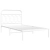 vidaXL Bedframe met hoofdbord metaal wit 107x203 cm