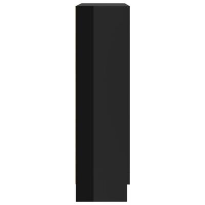 vidaXL Boekenkast 82,5x30,5x115 cm spaanplaat hoogglans zwart