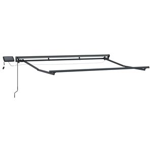 vidaXL Handmatige Luifelhouder met LED's Antraciet 2,5 x 2 m Aluminium