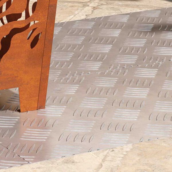 vidaXL Trap Tread Rechthoekig 4 pcs Zilver 90 x 40 cm Aluminium