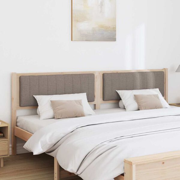 vidaXL Gestoffeerd hoofdbord Bruin 200 cm Massief grenenhout