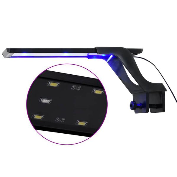 vidaXL Aquariumlamp met klem LED 25-45 cm blauw en wit