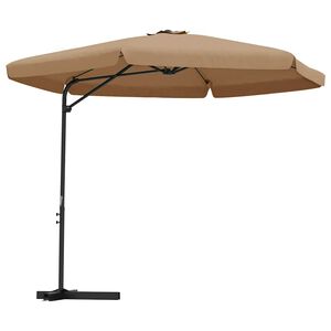 vidaXL Parasol met stalen paal 300 cm taupe