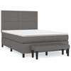 vidaXL Boxspring met matras kunstleer grijs 140x190 cm