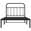 vidaXL Bedframe met hoofdbord metaal zwart 100x190 cm