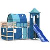 vidaXL Kinderhoogslaper met toren 80x200 cm massief grenenhout blauw