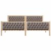 vidaXL Bedframe met hoofdeinde Taupe 200 x 200 cm Massief grenenhout