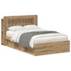 vidaXL Bedframe met opslag Artisanaal eiken 120 x 200 cm Bewerkt hout