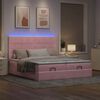 vidaXL Ottoman bed met matrassen en LED's 160x200cm fluweel roze
