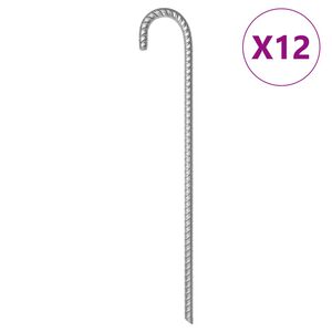vidaXL Tentharingen 12 st &Oslash;12 mm 41,5 cm gegalvaniseerd staal
