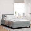 vidaXL Boxspring bed met matras met LED Lichtgrijs 120 x 200 cm Stof