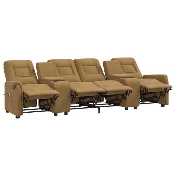vidaXL Massagestoel 4-zits verstelbaar met bekerhouder taupe