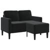 vidaXL Tweezitsbank met chaise longue L-vormig zwart 125 cm fluweel