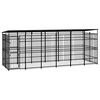 vidaXL Hondenkennel met dak 11,06 m&sup2; staal