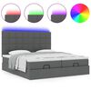 vidaXL Ottoman bed met matrassen en LED's 180x200cm stof donkergrijs
