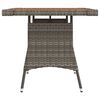 vidaXL Tuintafel 70x70x72 cm poly rattan en massief acaciahout grijs