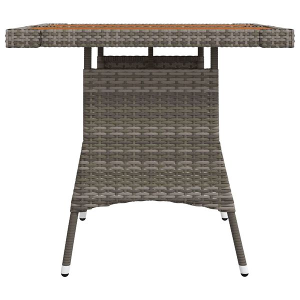 vidaXL Tuintafel 70x70x72 cm poly rattan en massief acaciahout grijs